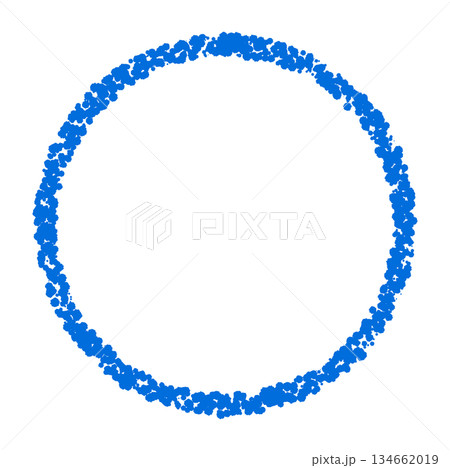 クレヨン素材　手描きの円形 134662019