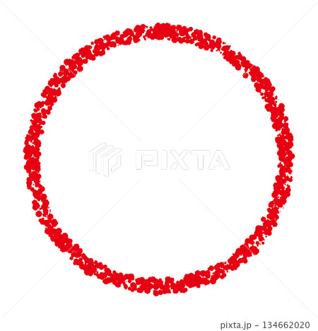 クレヨン素材　手描きの円形 134662020