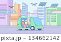 自動運転車が走る近未来都市風景のイラスト 自動運転車が走る近未来都市風景のイラスト 134662142