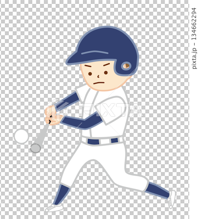 Boy playing baseball swinging a bat and hitting a ball Boy playing baseball swinging a bat and hitting a ball 134662294