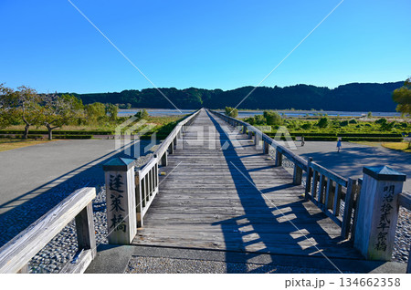 蓬莱橋　木造歩道橋　島田市 134662358