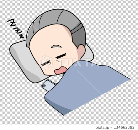 圖:一位老人在使用智慧型手機時睡著了 圖:一位老人在使用智慧型手機時睡著了 134662382