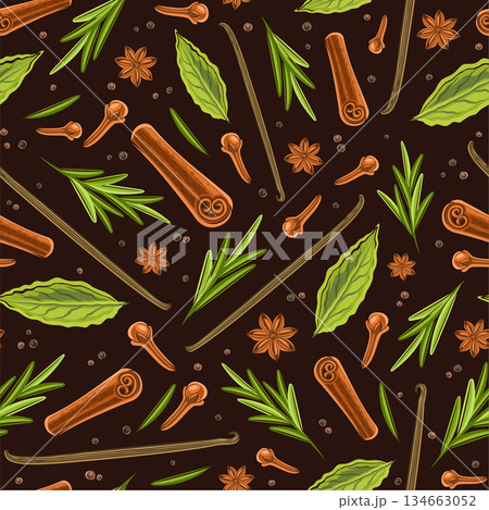Vector Spices Seamless Pattern 134663052