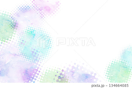 カラフルな水彩の水玉模様 134664085