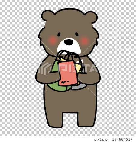 一隻熊正在瘋狂購物 134664517