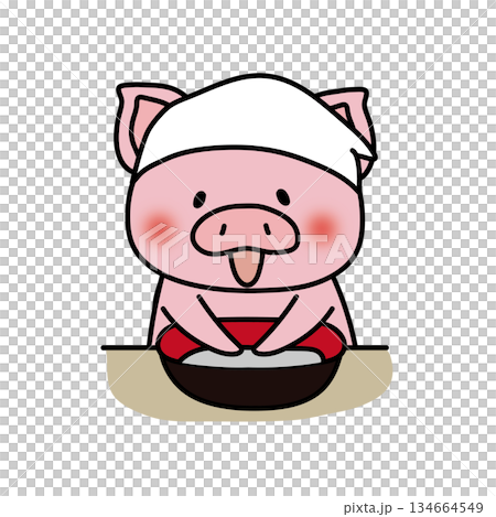 豬在做蕎麥麵 134664549