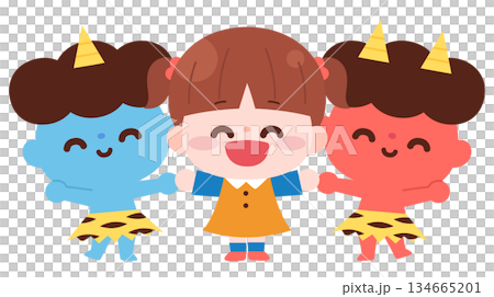 女の子と鬼 134665201