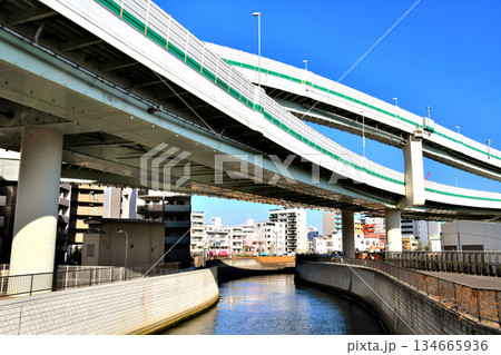 溝田橋／石神井川より下流方向を望む(東京都北区)【2025.12】 134665936