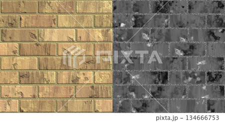 Brick background. Grunge filter. Brick background via an alpha channel. 134666753
