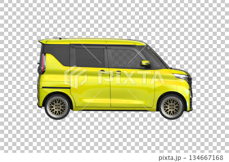 ノーマル車高で17インチ社外ホイールを履いた軽乗用車（縮尺：XLサイズで1px＝約1mm） 134667168