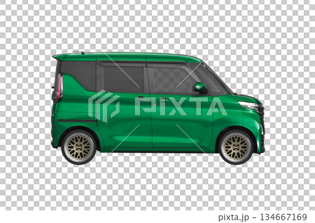 一輛輕型乘用車，標準車身高度，配備 17 吋改裝輪圈（比例：1 像素 = XL 尺寸下約 1 毫米） 134667169