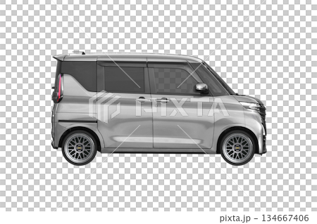 一輛輕型乘用車，標準車身高度，配備 17 吋改裝輪圈（比例：1 像素 = XL 尺寸下約 1 毫米） 134667406