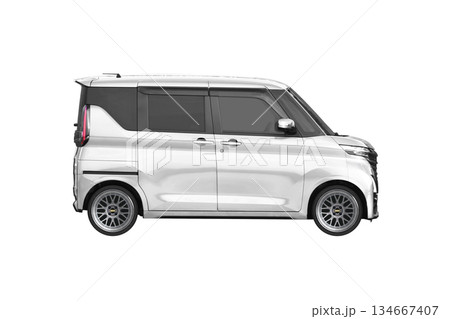 ノーマル車高で17インチ社外ホイールを履いた軽乗用車（縮尺：XLサイズで1px＝約1mm） 134667407