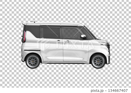 ノーマル車高で17インチ社外ホイールを履いた軽乗用車（縮尺：XLサイズで1px＝約1mm） 134667407