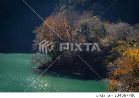 晩秋のダム湖 晩秋のダム湖 134667480