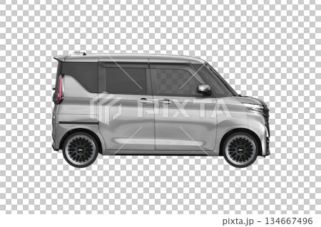 一輛輕型乘用車，標準車身高度，配備 17 吋改裝輪圈（比例：1 像素 = XL 尺寸下約 1 毫米） 134667496