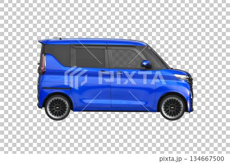 ノーマル車高で17インチ社外ホイールを履いた軽乗用車（縮尺：XLサイズで1px＝約1mm） 134667500