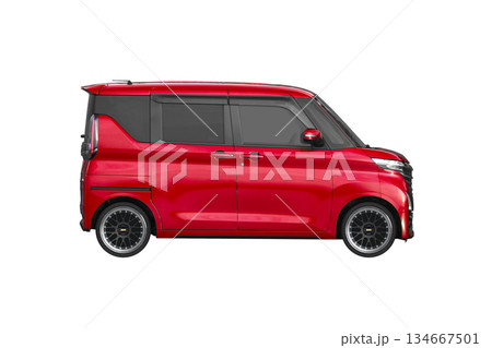 ノーマル車高で17インチ社外ホイールを履いた軽乗用車（縮尺：XLサイズで1px＝約1mm） 134667501