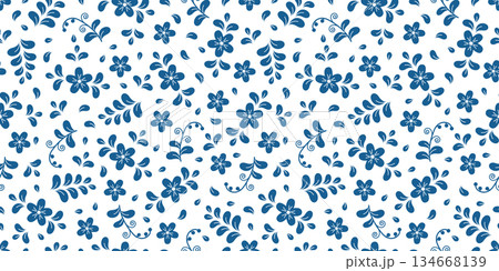 Seamless pattern of abstract patterns of flowers and plants. Cartoon traditional Slavic pattern background. Seamless pattern of abstract patterns of flowers and plants. Cartoon traditional Slavic pattern background. 134668139