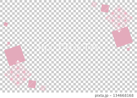 Pink square hemp leaf Japanese style background Pink square hemp leaf Japanese style background 134668168