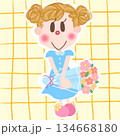 かわいい人気動物キャラクターイラスト素材【女の子】全身 134668180