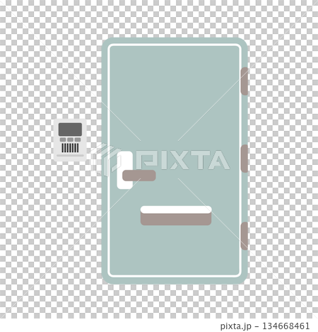 玄関ドアとインターホン　イラスト 134668461