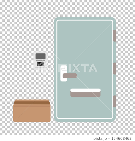 前門和紙箱插圖 前門和紙箱插圖 134668462