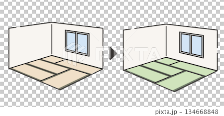 榻榻米更換前後的比較圖 134668848