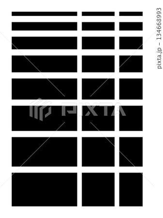 黒の細い線と太い線･四角い黒塗りの囲みのセット - 機密書類や開示文書、個人情報保護のパーツ素材集 134668993