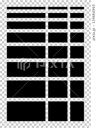 黒の細い線と太い線･四角い黒塗りの囲みのセット - 機密書類や開示文書、個人情報保護のパーツ素材集 134668993