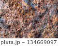 Close-up of rusty metal surface with corrosion and texture detail 134669097