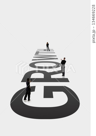 Clean strategic composition with people standing on word GROWTH. Clean strategic composition with people standing on word GROWTH. 134669228