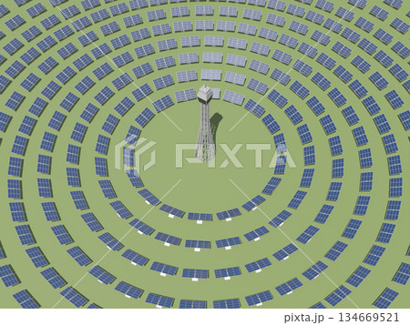 タワー型太陽熱発電 134669521