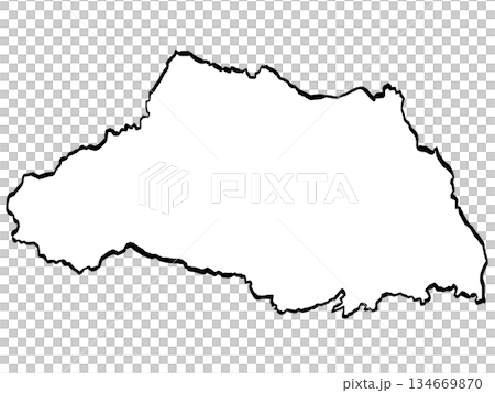 埼玉県地図のイラスト (筆タッチ) シンプル 埼玉県地図のイラスト (筆タッチ) シンプル 134669870