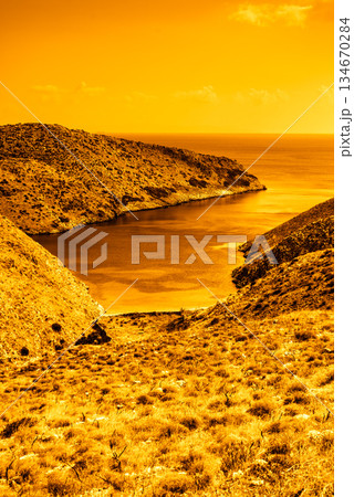 Greek coastline on Peloponnese, Mani Peninsula Greek coastline on Peloponnese, Mani Peninsula 134670284