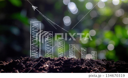《AI画像》成長、上昇、増加イメージ 134670319
