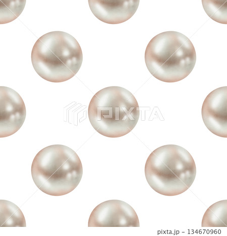 Watercolor pearl seamless pattern Watercolor pearl seamless pattern 134670960