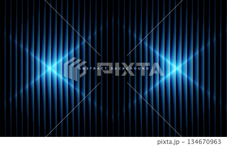 Black and blue abstract modern 3D ribbed background with neon lines Black and blue abstract modern 3D ribbed background with neon lines 134670963