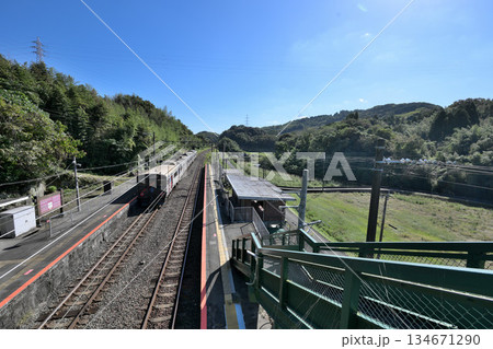 熊本県 田原坂駅 ホームと列車の風景 熊本県 田原坂駅 ホームと列車の風景 134671290