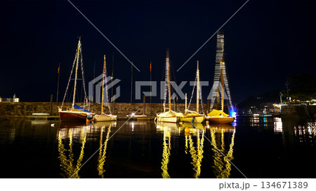 Christmas scenery on ake Maggiore Italy Christmas scenery on ake Maggiore Italy 134671389