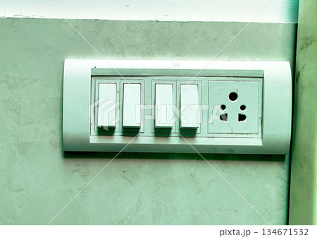 Wall Mounted Electrical Switchboard with Power Socket Wall Mounted Electrical Switchboard with Power Socket 134671532