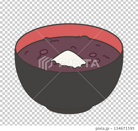 お椀に入ったおしるこのイラスト 134671595
