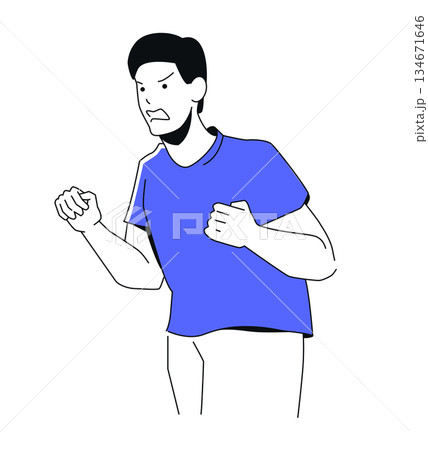 Angry Male - colorful flat design illustration 134671646