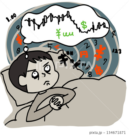 株価が気になって眠れない 株価が気になって眠れない 134671871