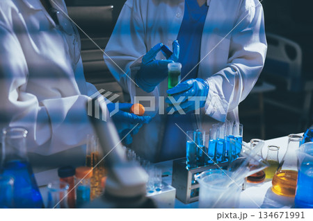 Researchers working in the clinical laboratory Researchers working in the clinical laboratory 134671991