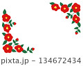 椿 手描きイラスト ベクター フレーム 134672434