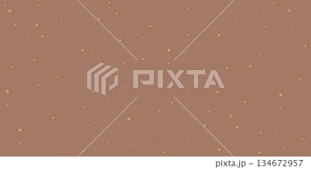 Mocha cake with glaze and crunchy nuts texture background graphic illustration. 134672957
