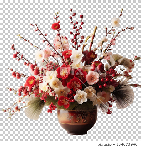 鮮花裝飾迎接新年 134673946