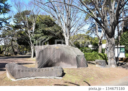 神奈川県 平塚市総合公園中央入口と散策路 神奈川県 平塚市総合公園中央入口と散策路 134675180