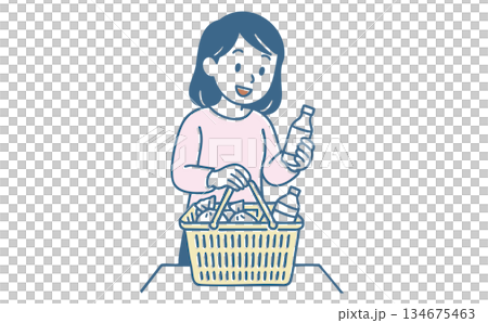 Illustration of a woman shopping 134675463